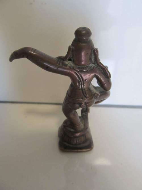 BRONZE/CAST BRASS !! Antique Cast Brass Genghis Khan & Bronze Coppered Dancing Figurines