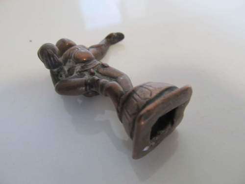 BRONZE/CAST BRASS !! Antique Cast Brass Genghis Khan & Bronze Coppered Dancing Figurines