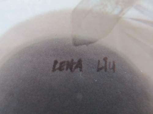 LENA LIU !! Gold Metal Framed Litho Print - Morning Calla Lilies - Lena Liu Print Signed