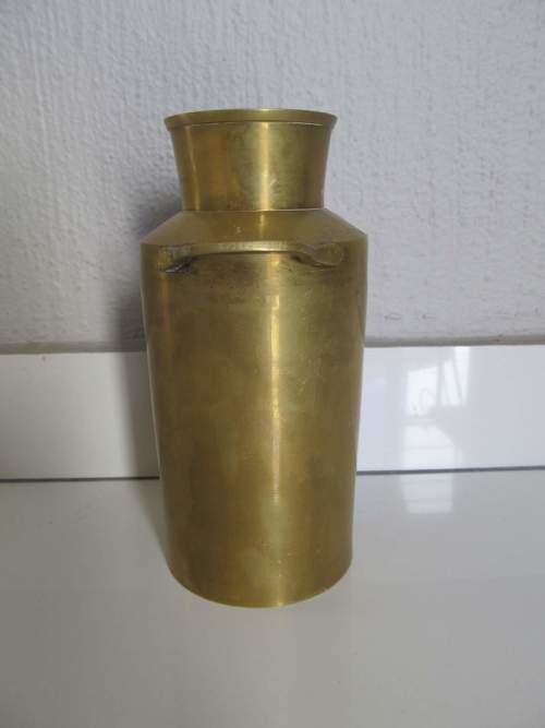 MILK CAN !! Vintage Solid Brass Milk Can with Brass Handles - 19cm Height