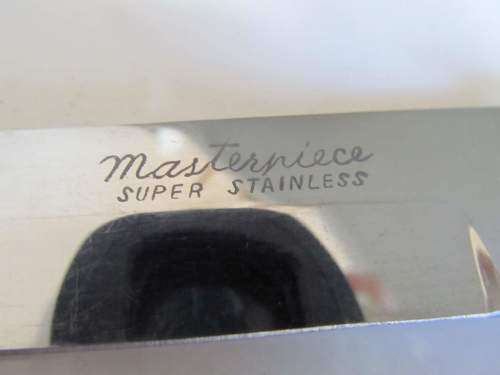 MASTERPIECE !! Vintage Unused Lot/Set of 2 Stainless Carving Knives & Matching Meat Fork