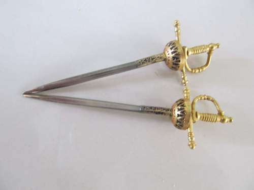 TOLEDO !! Vintage Lot of 6 Spanish Toledo Hand Made Cocktail Swords and 1 Other