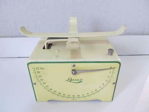 LYSSEX !! Rare Vintage 1930`s Lyssex Swiss Metal 10kg Metric Kitchen Scale