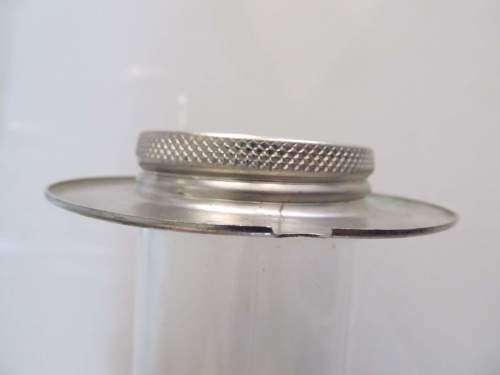 PITCHER !! Large Vintage Cut Glass Pitcher with Gold Metal Lid and Ice Flute