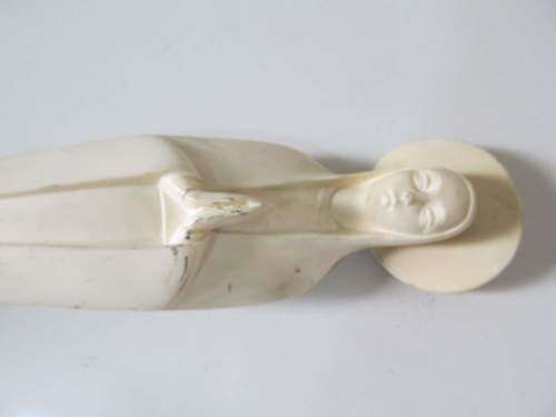 BIANCHI !! Tall Rare Italian Vintage Resin Praying Maddona Figurine - Signed and Copyrighted