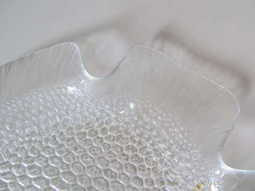 ARCOROC !! Large Vintage French Textured Glass Fish Platter / Presentation Dish