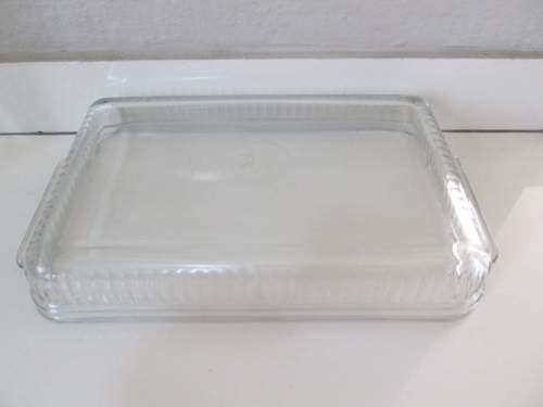 ANCHOR !! Large Vintage American Anchor Hocking Ribbed Glass Casserole Dish