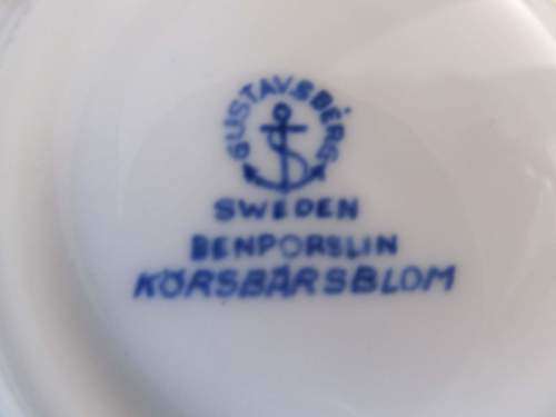 GUSTAVSBERG !! Rare Vintage 1950-60`s Lot/Set of 8 Swedish Fine Porcelain Tea Duos