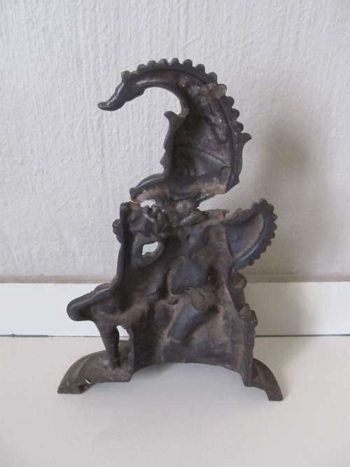 PUNCH !! Vintage Cast Metal `Punch` Door Stopper (from Punch and Judy)