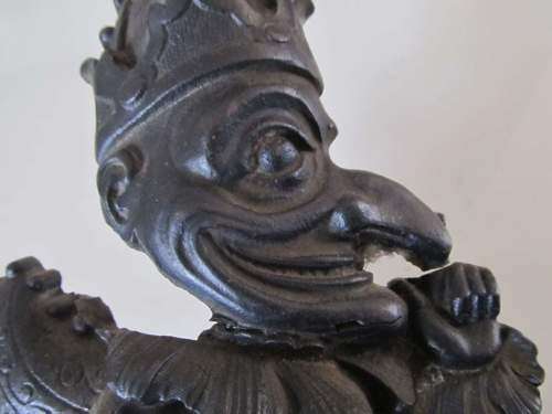 PUNCH !! Vintage Cast Metal `Punch` Door Stopper (from Punch and Judy)