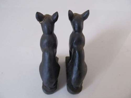 BASTET !! Rare Vintage Lot/Set of Two Egyptain Resin Cat Deity Figurines