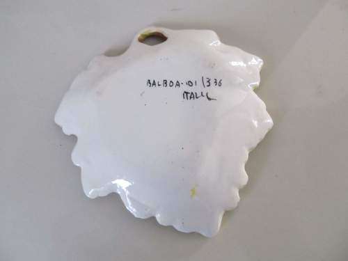 CERAMIC + !! Vintage Fine Porcelian Italian Leaf Dish and Glass Box