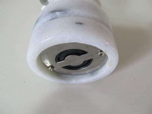 MARBLE !! Boxed Unused Set of White Marble Salt Shaker and Pepper Mill