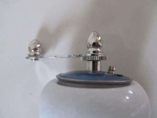 MARBLE !! Boxed Unused Set of White Marble Salt Shaker and Pepper Mill