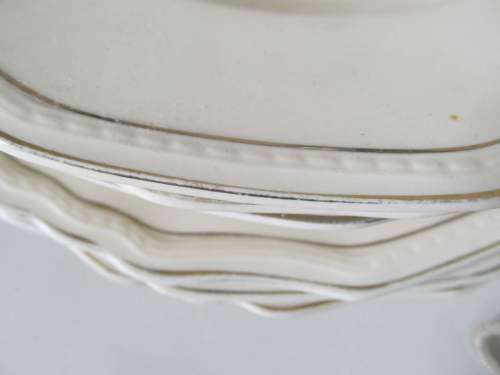 MEAKIN 2 !! Vintage 1940`s Lot /Part Set of 3 Porcelain Dinner Plates and 3 Salad Bowls