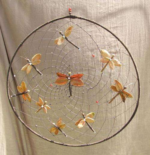 Dreamcatcher 51cm Leather Ring-Handmade Natural Dragonflies