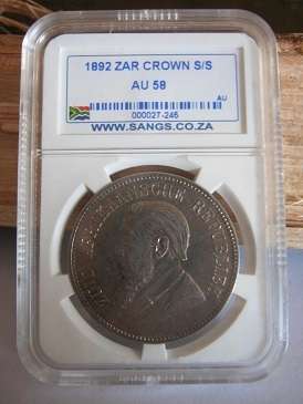 1892 SS 5 Shilling AU58 SANGS graded