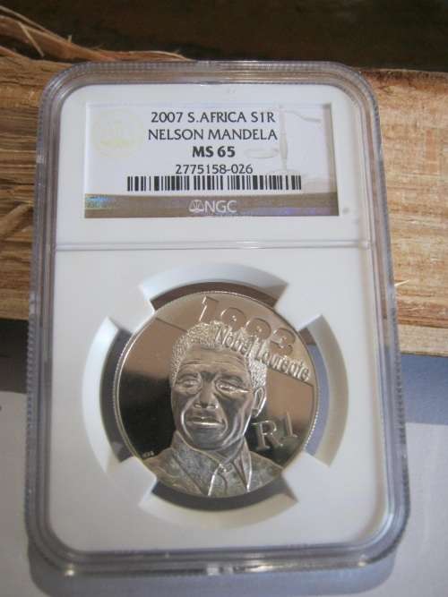2007 Mandela NGC Graded MS65 Silver R1