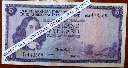 SOUTH AFRICAN RESERVE BANK - FIVE RAND - F154 442569 ***R1 START*** NO RESERVE!!!