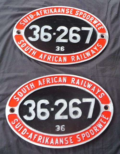 PAIR OF SOUTH AFRICAN RAILWAY NUMBER PLATES. ***3 DAY AUCTION ONLY!!!*** ***R1*** NO RESERVE!!!