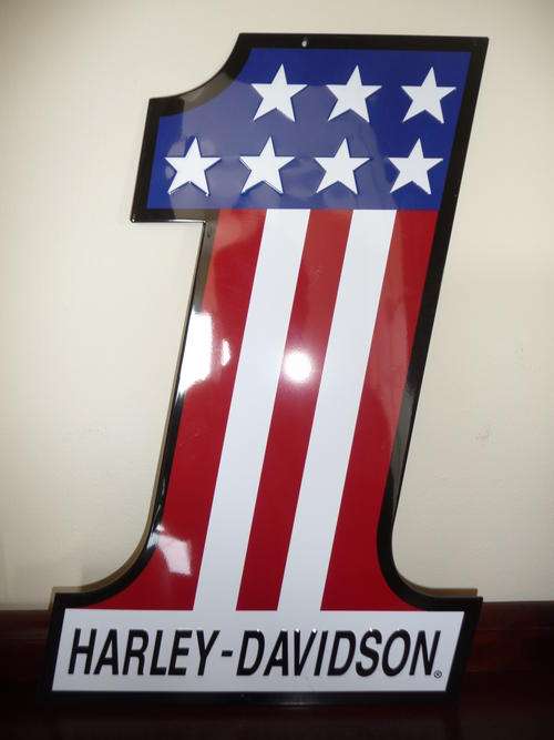 HARLEY DAVIDSON EMBOSSED SIGN  !!!! R1 NO RESERVE !!!!