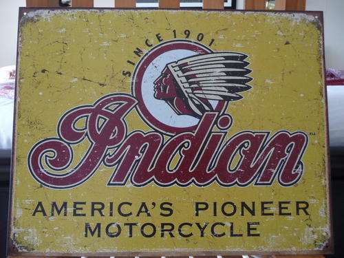 INDIAN MOTORCYCLE TIN SIGN !!!! R1 NO RESERVE !!!!!!