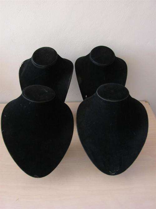 4 x BLACK VELVET NECKLACE DISPLAY BUSTS- as a lot