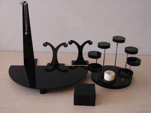 BLACK PERSPEX JEWELRY DISPLAYS- ASSORTED LOT