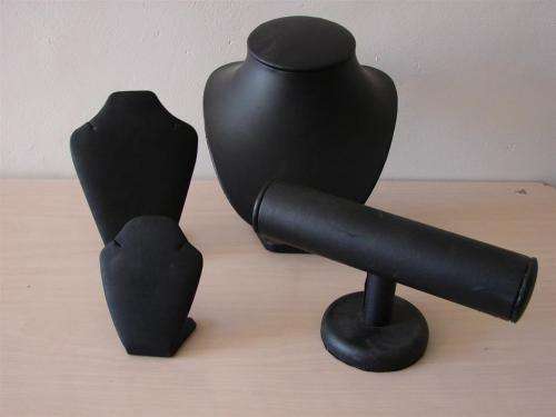 3 x Necklace display bustsLarge, Medium & small 1 x bracelet display - Leatherette