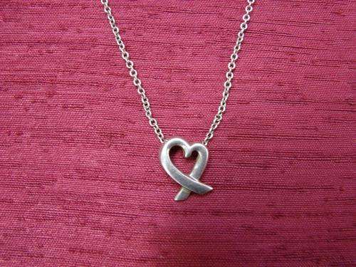Necklace - silver - with Crossover heart