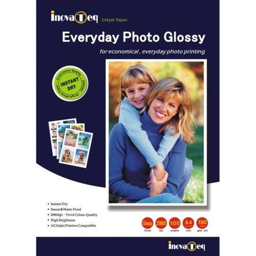180 gsm Everyday Glossy Photo A4 Paper 100 sheets (bulk pack)