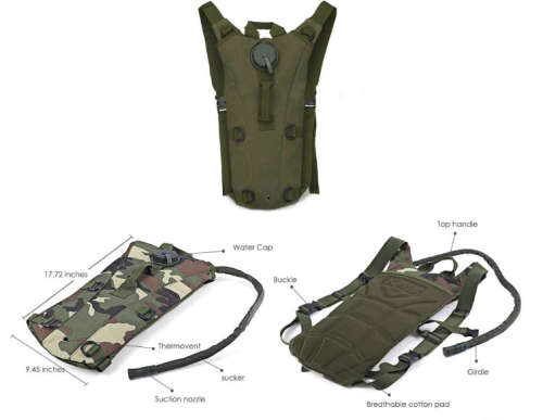Hydration pack 2L Military type KHAKI  Cyclists adventure bikers hikers LOCAL STOCK