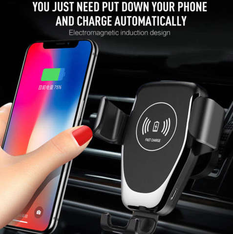 Qi wireless car charger for android or iphone