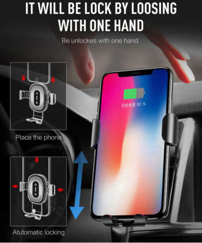 Qi wireless car charger for android or iphone