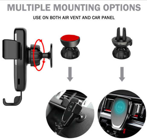 Qi wireless car charger for android or iphone