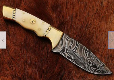 Damascus steel handcrafted hunting knife camel bone handle perfect gift!