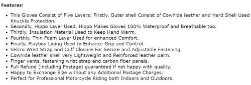 Motorcycle gloves Grey with armour size M