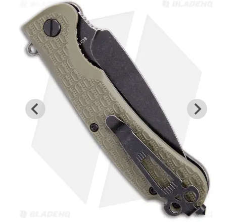 Russian Daggerr Urban 2 folding  knife black semi serrated blade olive