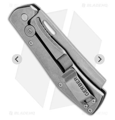 Gerber Flatiron cleaver folding knife plain stonewash blade desert tan