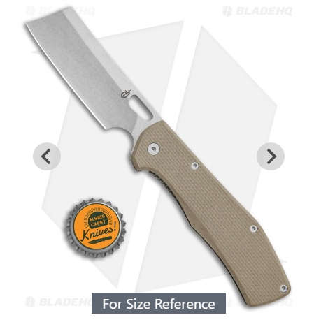 Gerber Flatiron cleaver folding knife plain stonewash blade desert tan