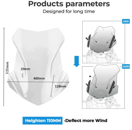 Bmw R1200GS LC 2014-2019 R1250GS screen windshield aftermarket shaded SMOKED