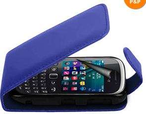 Blackberry 9320 9220 flip case cover BLUE free screen protector