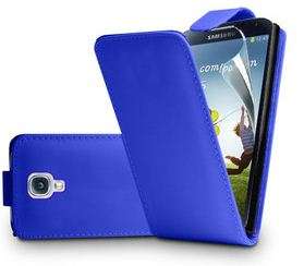 Samsung Galaxy S4 flip case cover BLUE free screen protector