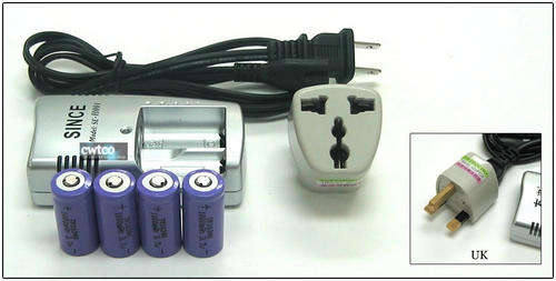 4x CR123A Rechargable batteries with charger,great deal!!