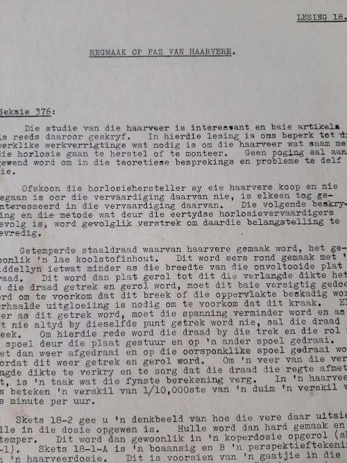 old Watch Repair training manuals