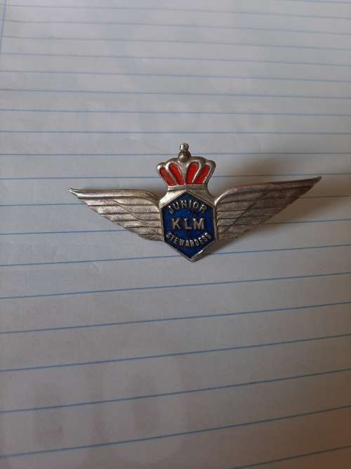 junior KLm Royal Dutch Airline badge
