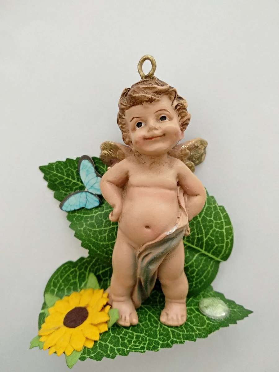 Angel in the flowers' garden /Angel statue/Decoration/Beautiful decoration/Statue/Angel