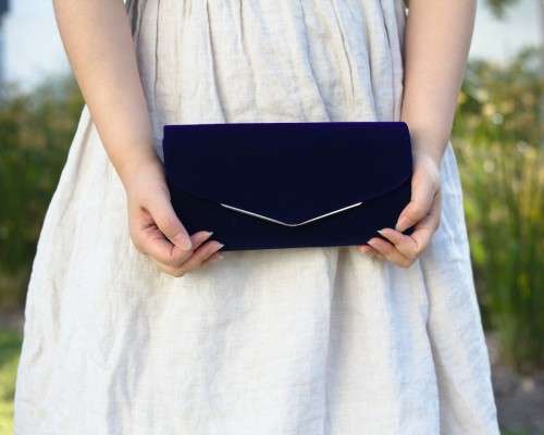 Dark blue suede handbag/Beautiful elegant handbag/Stylish fashion handbag/Handbag/Ladies handbag