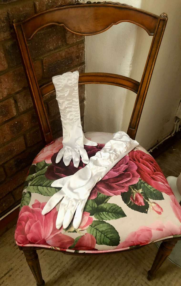 Wedding Dress - Elegant St. Tropez, straight line, lace and pearl halter dress