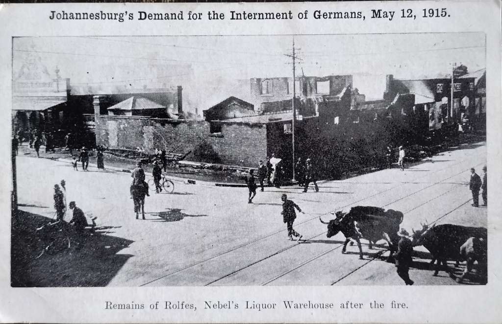 Vintage unused post card - Johannesburg - Demand for the internment of Germans 1915